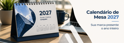 Calendário de Mesa Personalizado 2027: Sua Marca Presente o Ano Inteiro