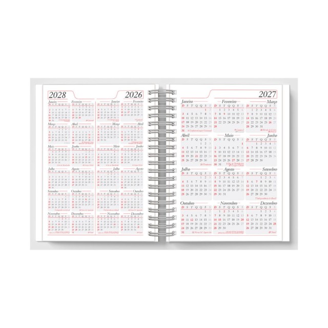 Agenda Diária 2027 Lisa Wire-o 16x20cm Personalizada