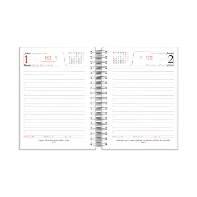 Agenda Diária 2025 Lisa Wire-o 14,5x20cm Promocional