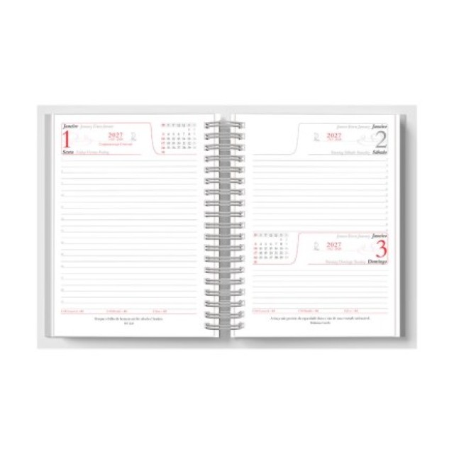 Agenda Diária 2027 Wire-o Premium Faixa Personalizada