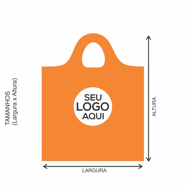 Sacola Plástica Alça Napoleão Personalizada 35x40cm x 0,15