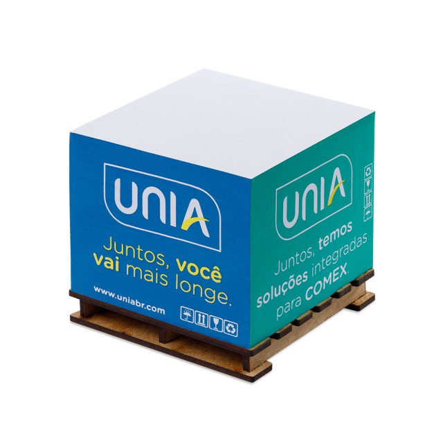 Bloco de Anotação com Pallet Logística 9x9x5cm Personalizado