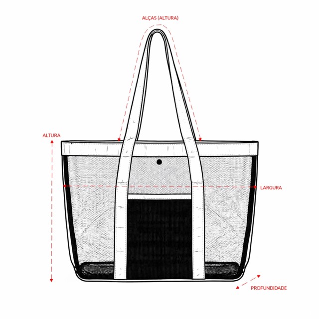 Bolsa em Tela de PVC 29x38,5x11cm Personalizada 19066