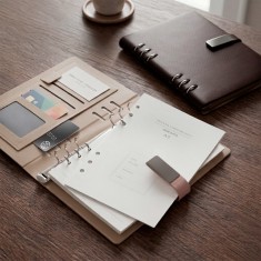 Caderno Fichário 23,2x17,9x2,8cm Couro Sintético Personalizado 19140