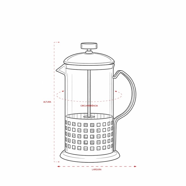 Cafeteira Prensa Francesa 600ml Personalizada 19087