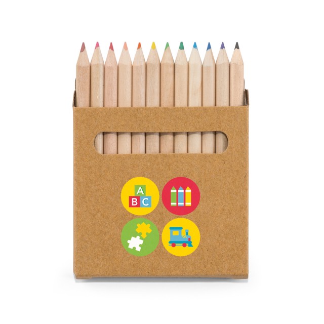Caixa 12 Mini Lápis de Cor Coloured Personalizada 51747 Caixa 12 Mini Lápis de Cor Coloured Personalizada 51747