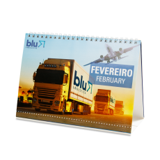 Calendário de Mesa 21x10cm (12 folhas) Personalizado