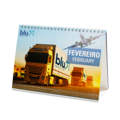 Calendário de Mesa 21x10cm (12 folhas) Personalizado