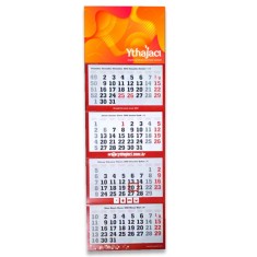 Calendário de Parede Europeu 4 Meses Personalizado