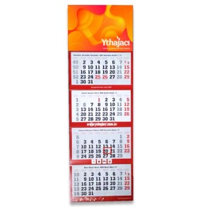 Calendário de Parede Europeu 4 Meses Personalizado
