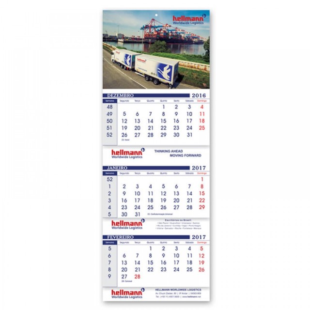 Calendário de Parede Logística e Comércio Exterior Personalizado