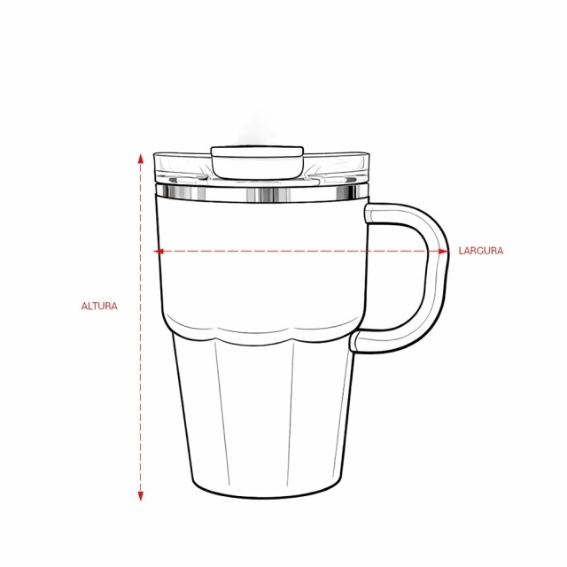 Caneca Parede Dupla 550ml Personalizada 09227
