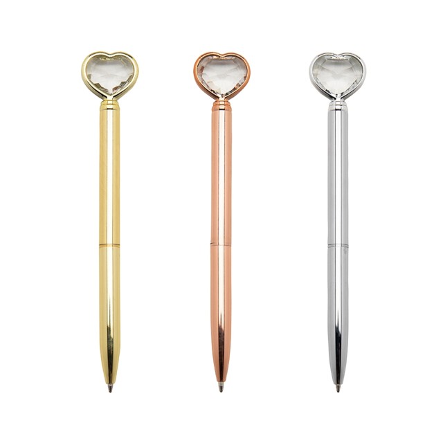 Caneta Metal Coração Diamante Personalizada 14656
