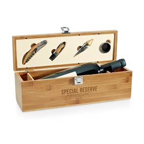 Conjunto para Vinho em Bambu Syrah Personalizado 94189