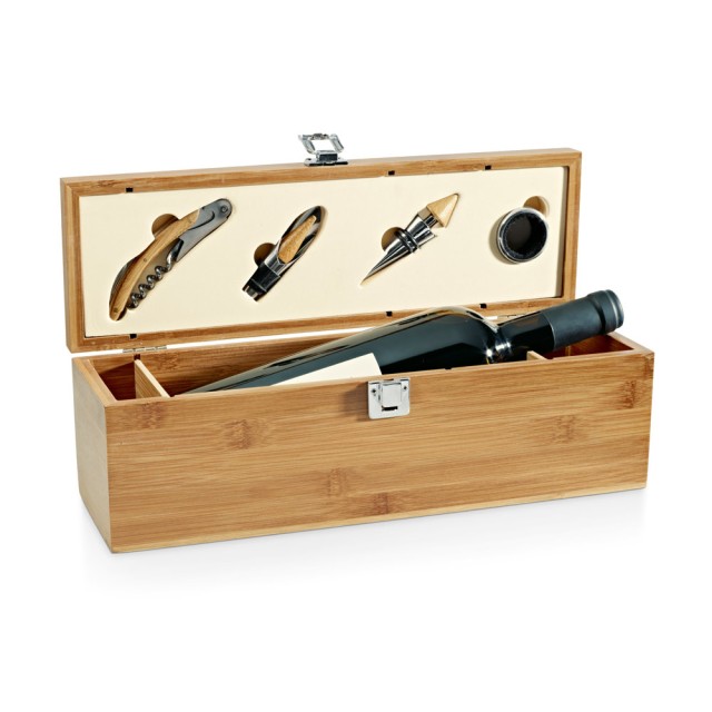Conjunto para Vinho em Bambu Syrah Personalizado 94189