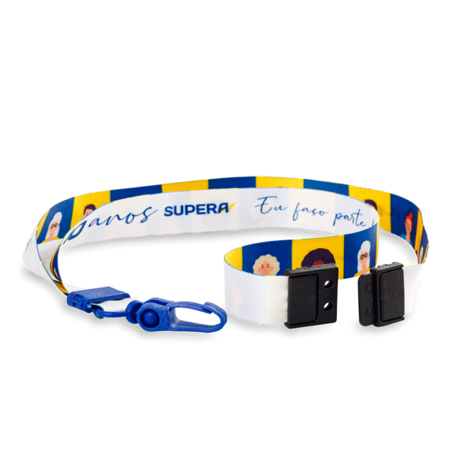 Cordão para Crachá Acetinado c/ Trava 20mm Personalizado 