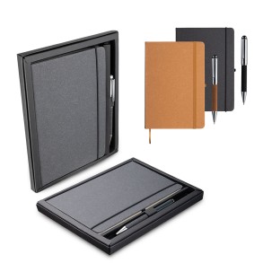 Kit Escritório Caderno A5 Reciclado e Caneta CAD180