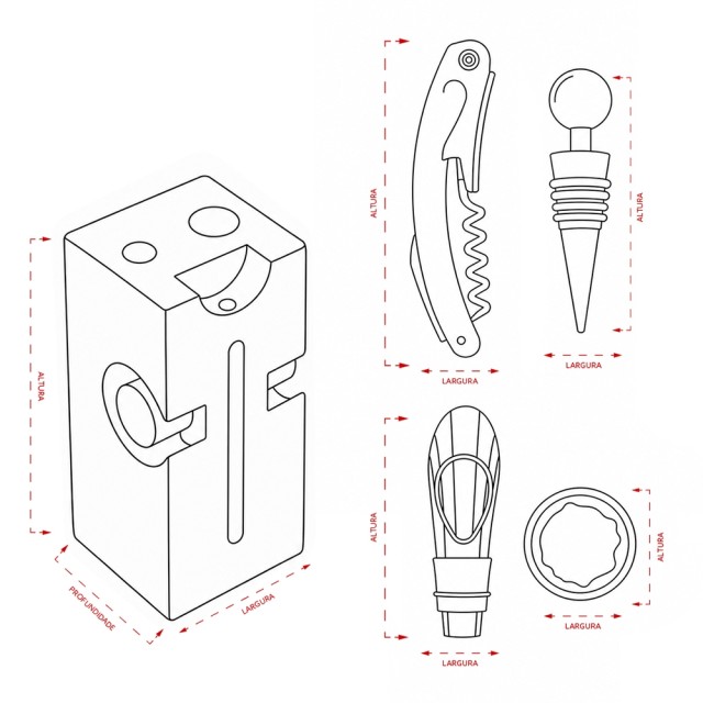 Kit Vinho 6 Peças Personalizado 19117