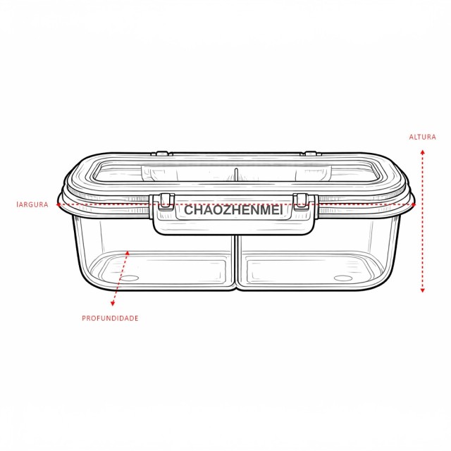 Marmita Hermética 6,6x17,6x8,5cm Plástico 650ml 19166