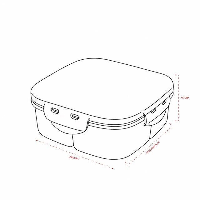 Marmita Plástica com Divisória 1,05L Personalizada 15435