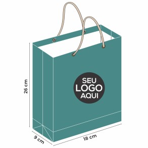 Sacola de Papel Offset Personalizada de 26x18x9cm