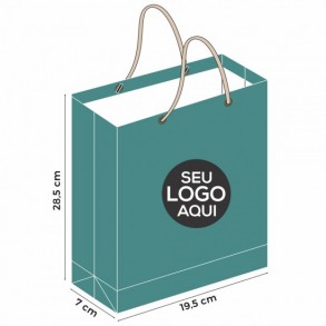 Sacola de Papel Offset Personalizada de 28,5x19,5x7cm