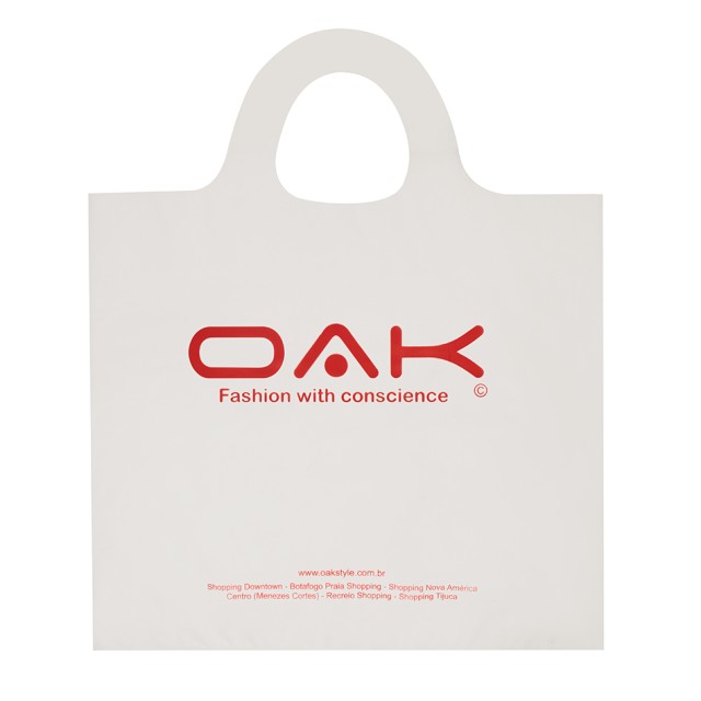 Sacola Plástica Alça Mini Tiracolo Personalizada 40x48cm x 0,15