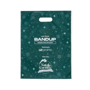 Sacola Plástica Alça Vazada 45x35cm Personalizada Natal