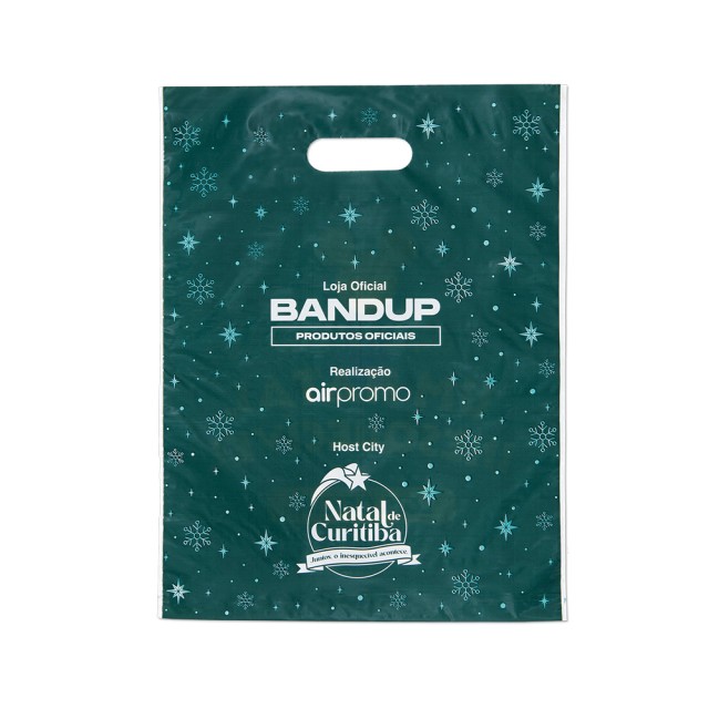 Sacola Plástica Alça Vazada 45x35cm Personalizada Natal