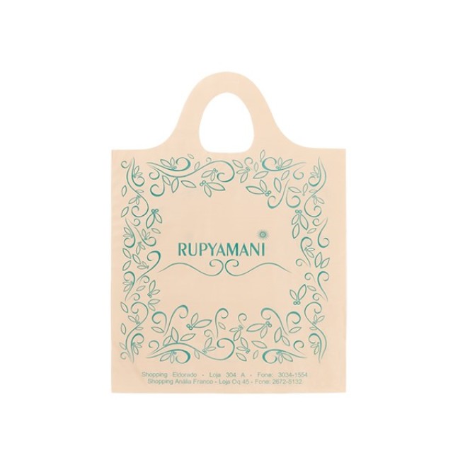 Sacola Plástica Alça Mini Tiracolo Personalizada 28x38cm x 0,12